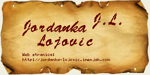 Jordanka Lojović vizit kartica